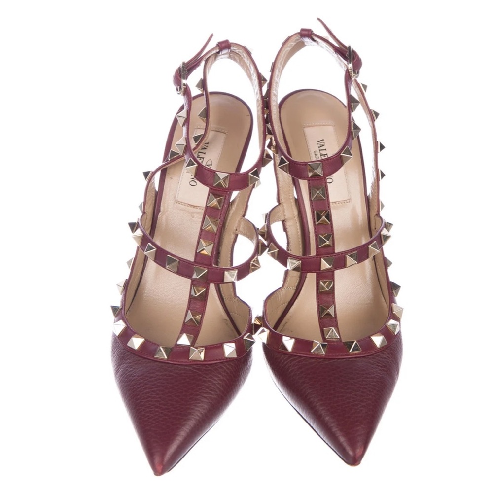🌟 FREE 🌟 Shipping 🌟 Valentino Garavani Rockstud Strap Heels Studs Shoes - Picture 2 of 6